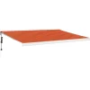 VIDAXL - Auvent rétractable orange et marron 4x3 m tissu et aluminium