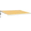 VIDAXL - Auvent rétractable jaune et blanc 4x3 m tissu et aluminium
