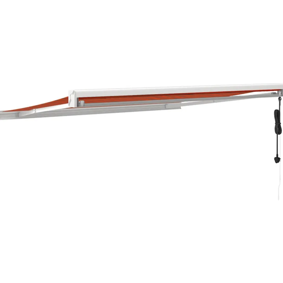 VIDAXL - Auvent rétractable orange et marron 3,5x2,5m tissu et aluminium