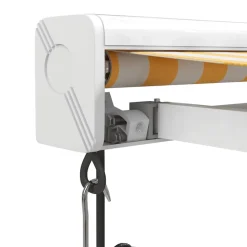 VIDAXL - Auvent rétractable jaune et blanc 3x2,5 m tissu et aluminium