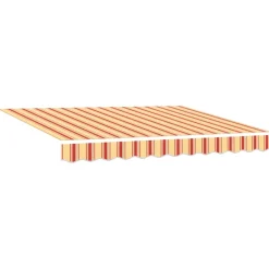 VIDAXL - Auvent rétractable jaune et blanc 3,5x2,5 m tissu et aluminium