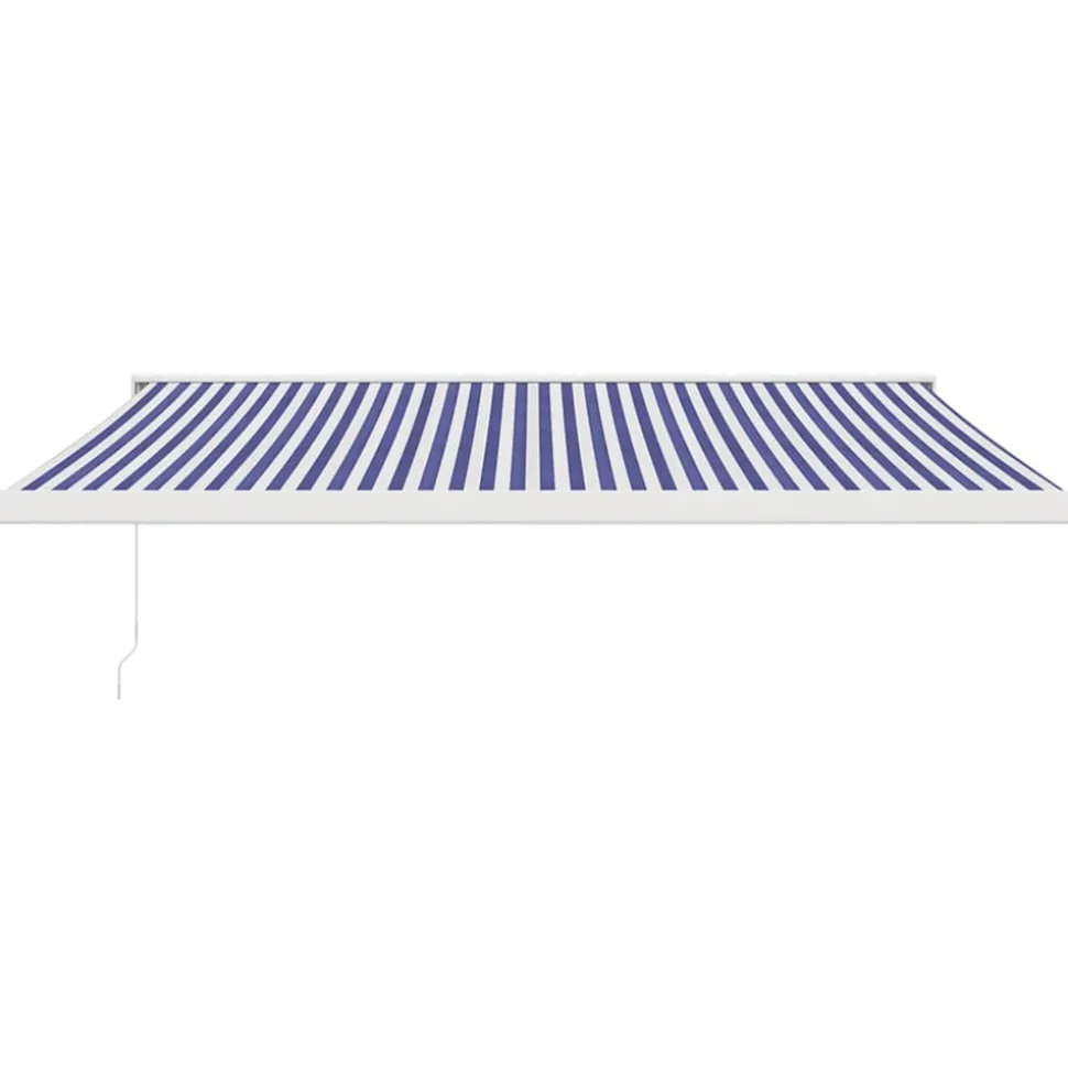 VIDAXL - Auvent rétractable bleu et blanc 4x3 m tissu et aluminium