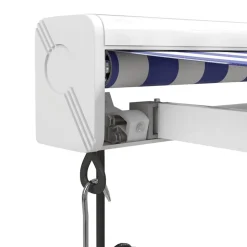 VIDAXL - Auvent rétractable bleu et blanc 4x3 m tissu et aluminium