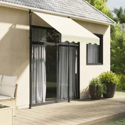 VIDAXL - Auvent rétractable crème 150x150 m tissu et acier