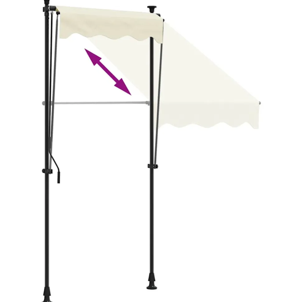 VIDAXL - Auvent rétractable crème 150x150 m tissu et acier