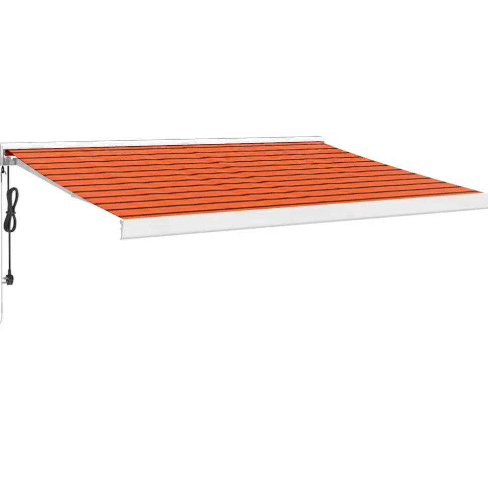 VIDAXL - Auvent rétractable orange et marron 3x2,5 m tissu et aluminium
