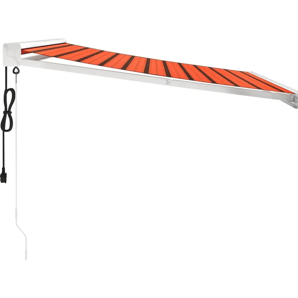 VIDAXL - Auvent rétractable orange et marron 3x2,5 m tissu et aluminium