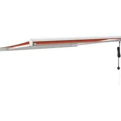 VIDAXL - Auvent rétractable orange et marron 3x2,5 m tissu et aluminium
