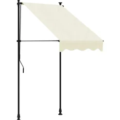 VIDAXL - Auvent rétractable crème 100x150 m tissu et acier