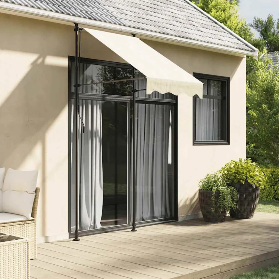 VIDAXL - Auvent rétractable crème 100x150 m tissu et acier