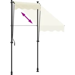 VIDAXL - Auvent rétractable crème 100x150 m tissu et acier