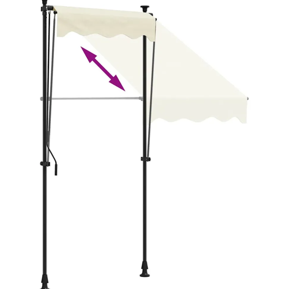 VIDAXL - Auvent rétractable crème 100x150 m tissu et acier