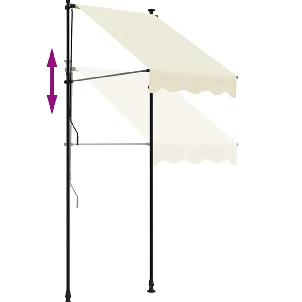 VIDAXL - Auvent rétractable crème 100x150 m tissu et acier