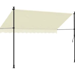 VIDAXL - Auvent rétractable crème 300x150 m tissu et acier