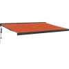 VIDAXL - Auvent rétractable orange et marron 4x3 m tissu et aluminium