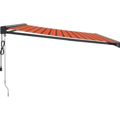 VIDAXL - Auvent rétractable orange et marron 4x3 m tissu et aluminium