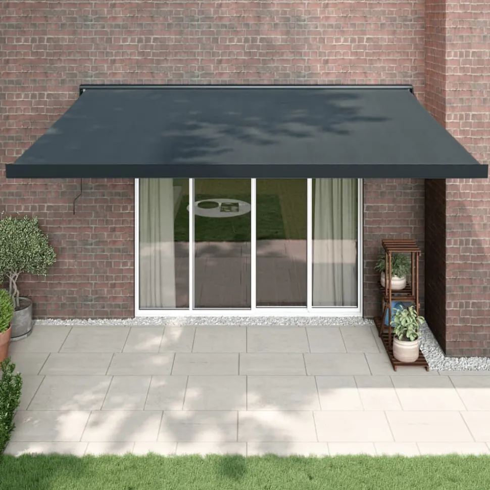 VIDAXL - Auvent rétractable anthracite 4x3 m tissu et aluminium