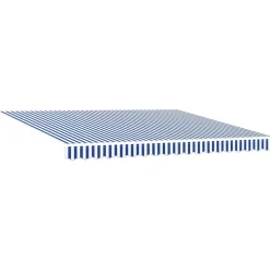 VIDAXL - Auvent rétractable bleu et blanc 4x3 m tissu et aluminium