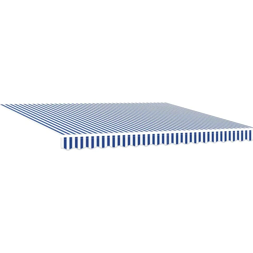 VIDAXL - Auvent rétractable bleu et blanc 4x3 m tissu et aluminium