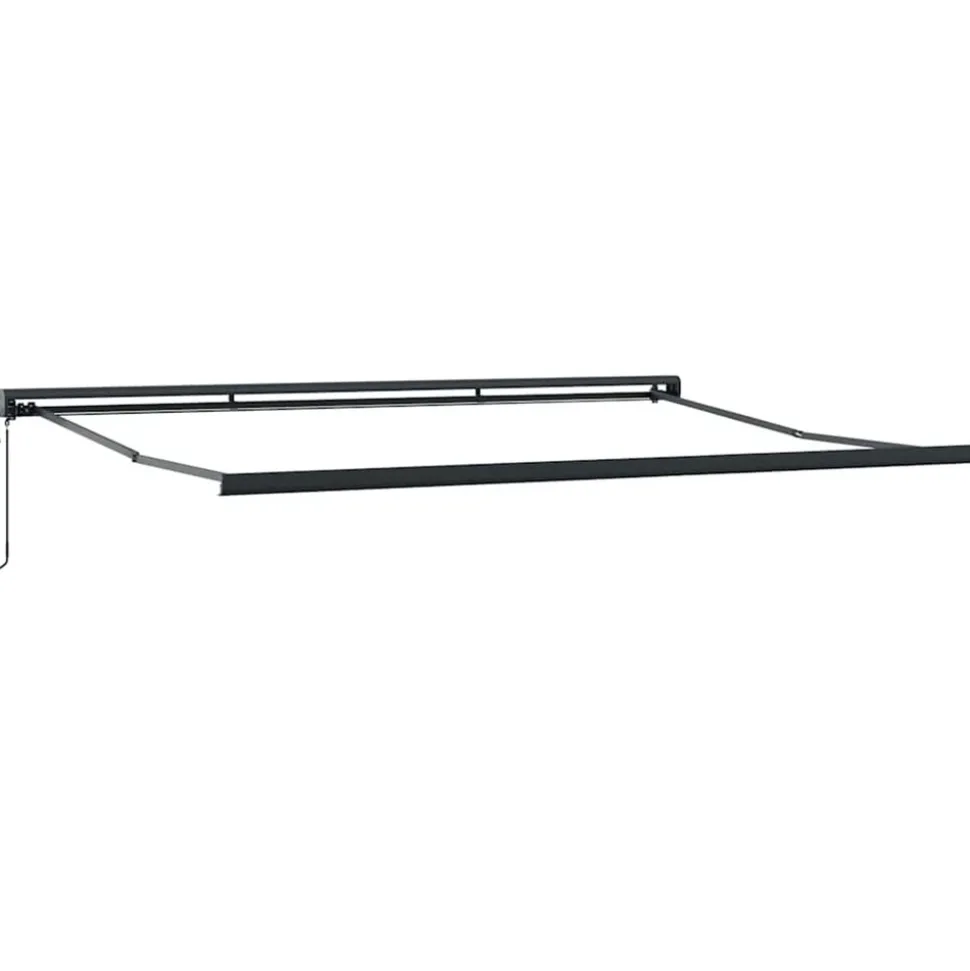 VIDAXL - Auvent rétractable bleu et blanc 4x3 m tissu et aluminium