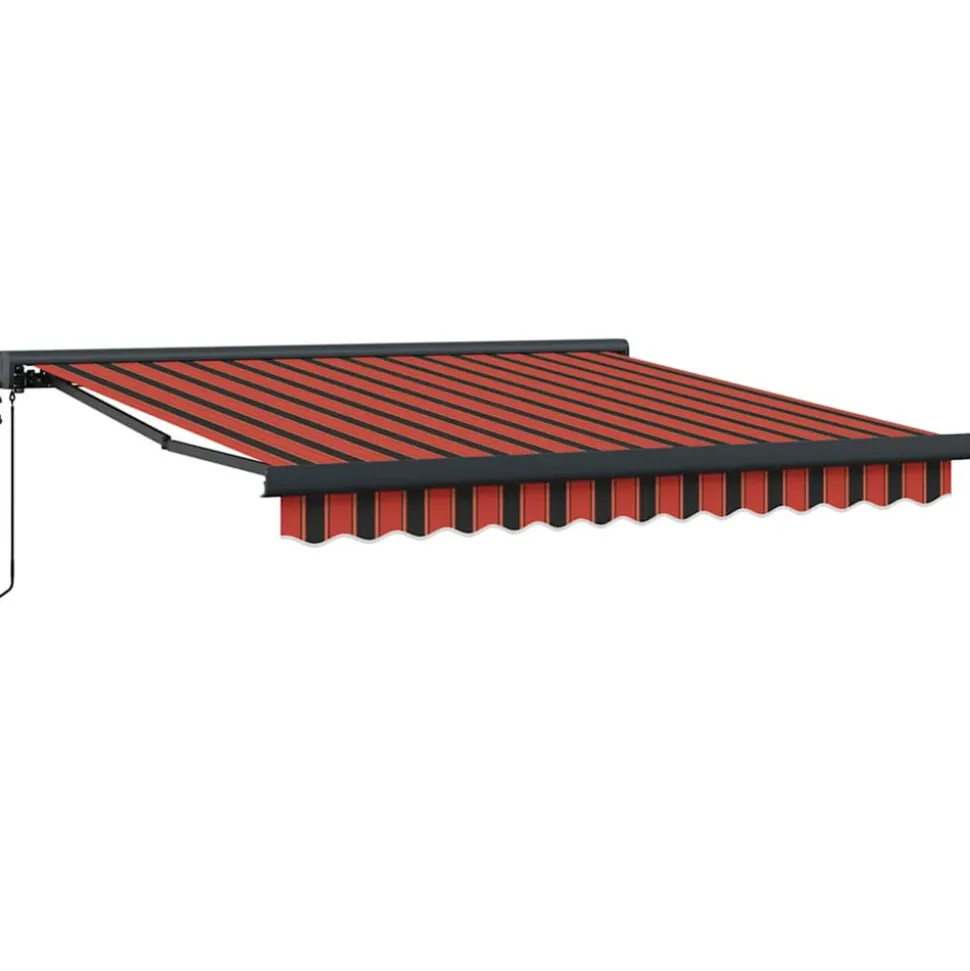 VIDAXL - Auvent rétractable orange et marron 3,5x2,5m tissu et aluminium