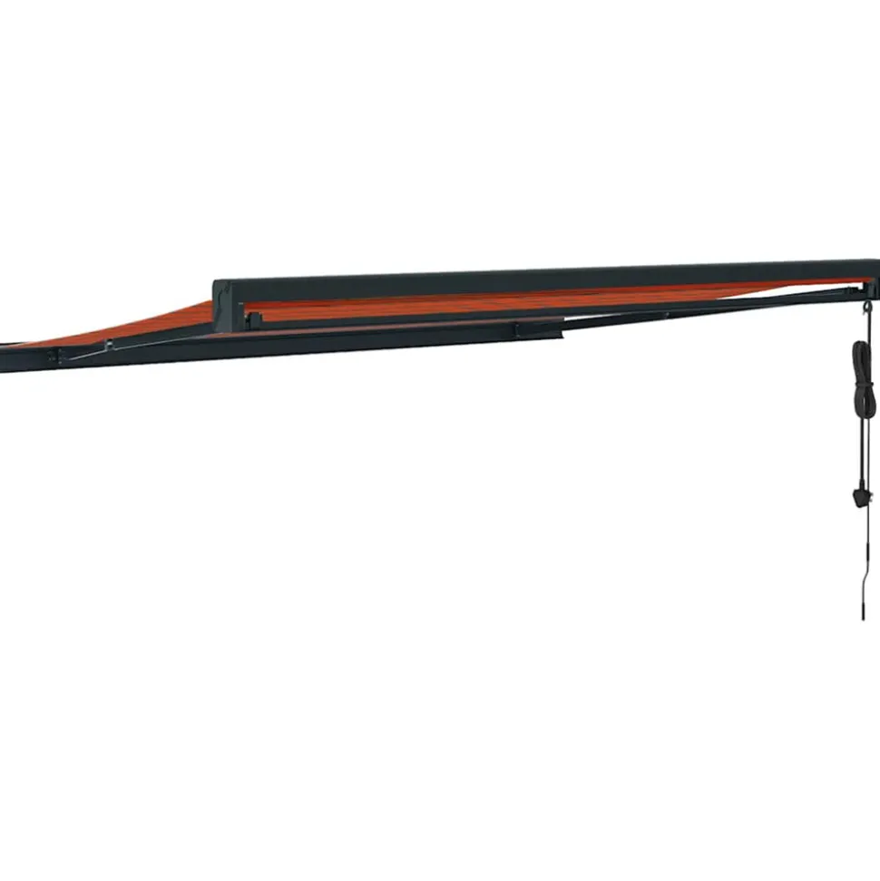 VIDAXL - Auvent rétractable orange et marron 3,5x2,5m tissu et aluminium