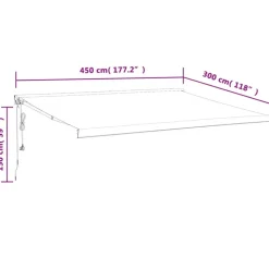 VIDAXL - Auvent rétractable anthracite 4,5x3 m tissu et aluminium