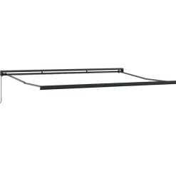 VIDAXL - Auvent rétractable jaune et blanc 4x3 m tissu et aluminium