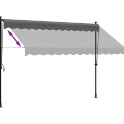 VIDAXL - Auvent rétractable anthracite 300x150 m tissu et acier