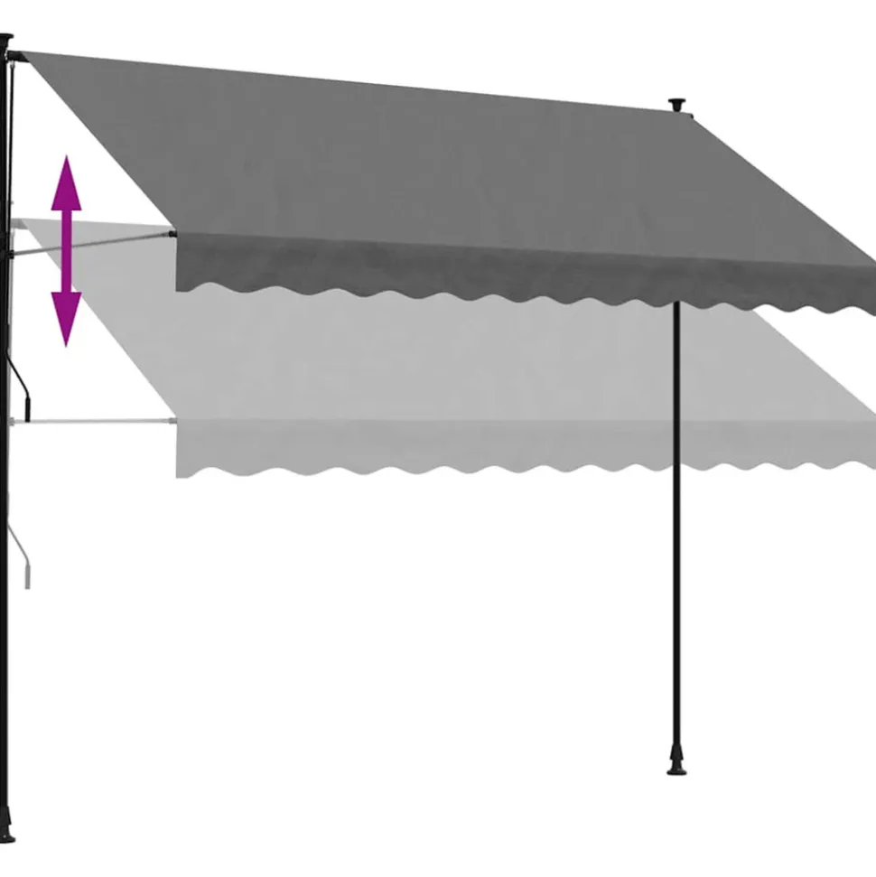 VIDAXL - Auvent rétractable anthracite 300x150 m tissu et acier