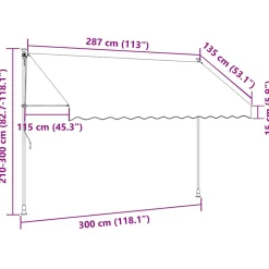 VIDAXL - Auvent rétractable anthracite 300x150 m tissu et acier