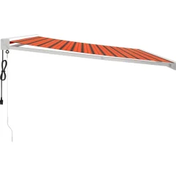 VIDAXL - Auvent rétractable orange et marron 4,5x3 m tissu et aluminium