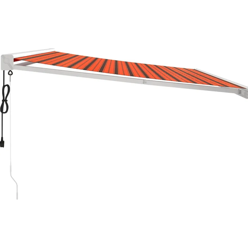 VIDAXL - Auvent rétractable orange et marron 4,5x3 m tissu et aluminium