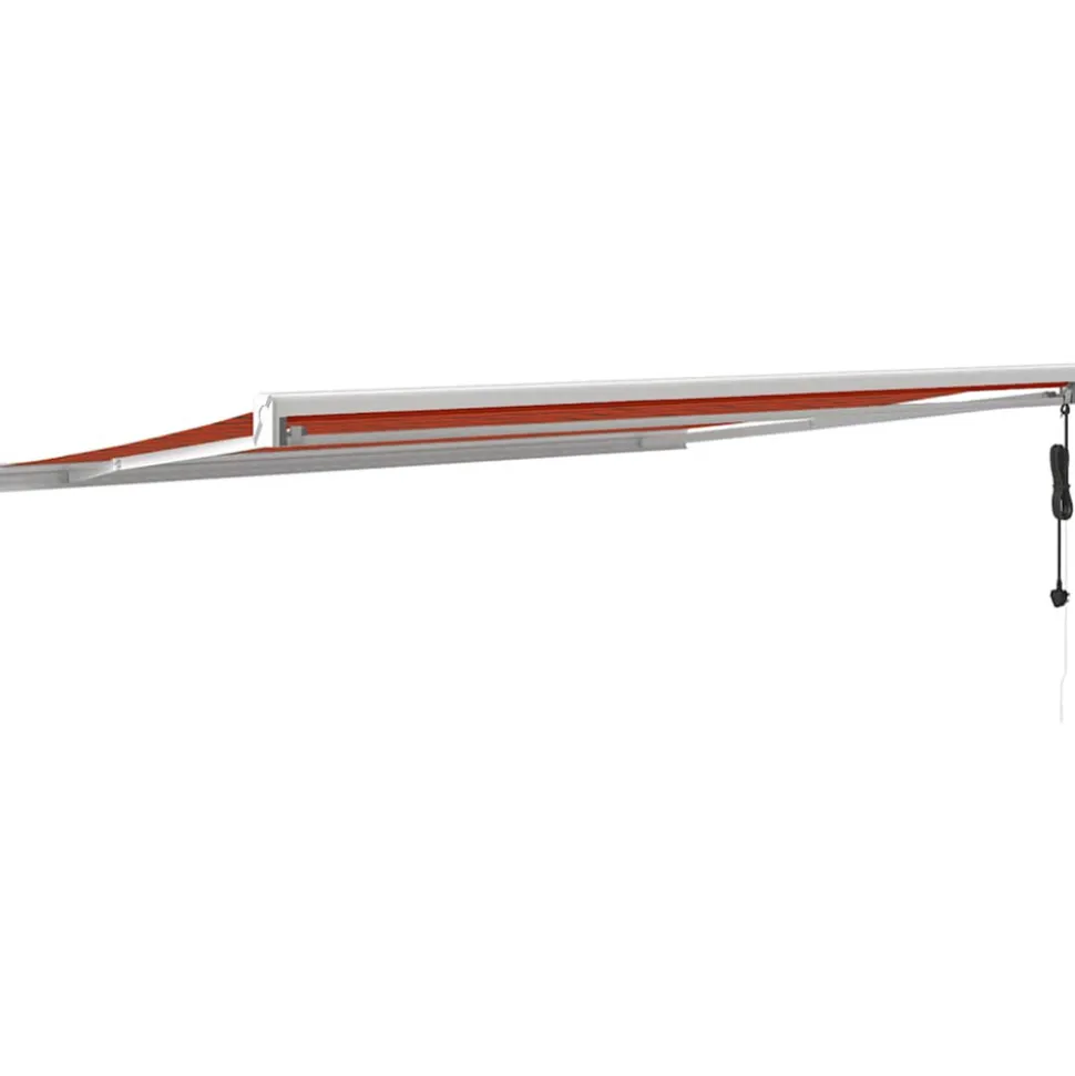 VIDAXL - Auvent rétractable orange et marron 4,5x3 m tissu et aluminium