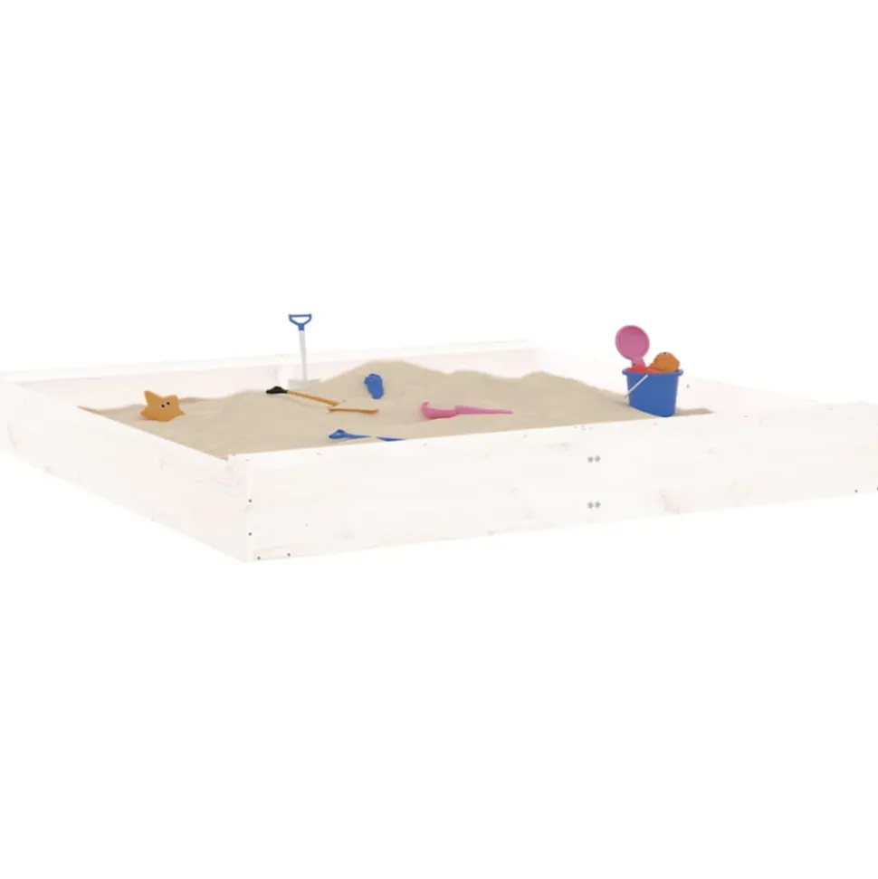 VIDAXL - Bac à sable avec sièges blanc carré bois de pin massif