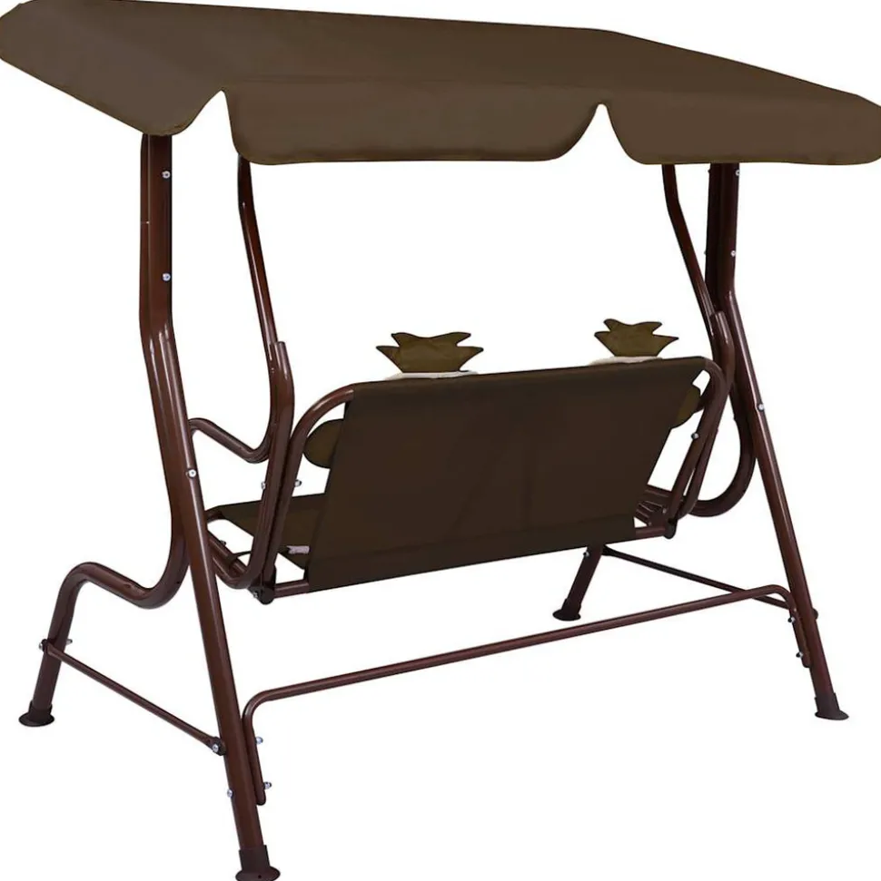 VIDAXL - Balancelle pour enfants marron 115x75x110 cm tissu