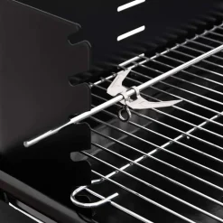 VIDAXL - Barbecue au charbon de bois avec roues noir acier