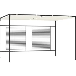 VIDAXL - Belvédère avec auvent rétractable 3x4x2,3 m crème 180 g/m²