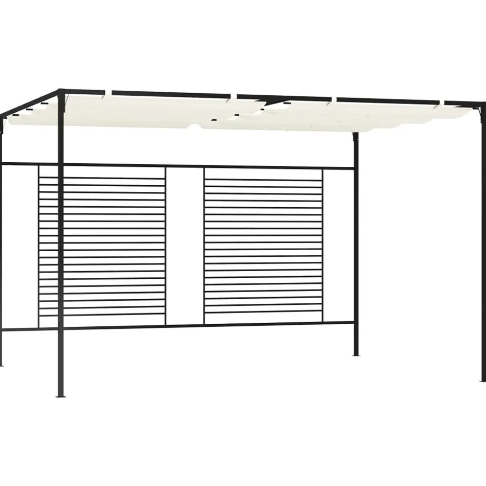 VIDAXL - Belvédère avec auvent rétractable 3x4x2,3 m crème 180 g/m²