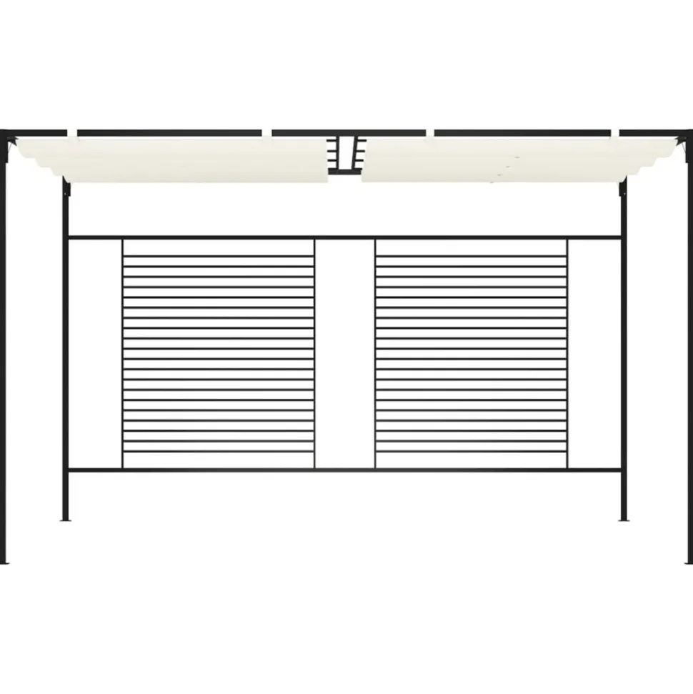 VIDAXL - Belvédère avec auvent rétractable 3x4x2,3 m crème 180 g/m²