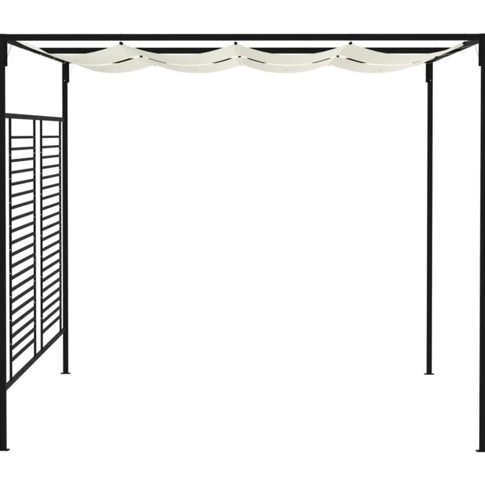 VIDAXL - Belvédère avec auvent rétractable 3x4x2,3 m crème 180 g/m²