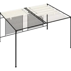 VIDAXL - Belvédère avec auvent rétractable 3x4x2,3 m crème 180 g/m²