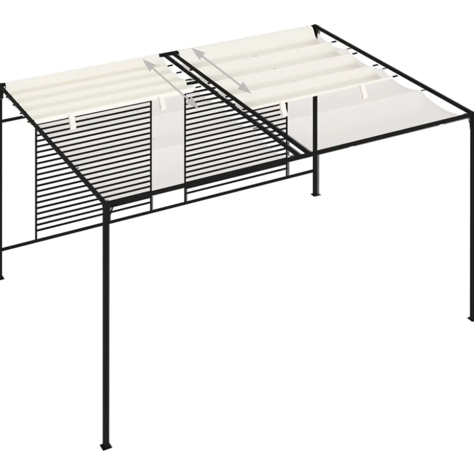 VIDAXL - Belvédère avec auvent rétractable 3x4x2,3 m crème 180 g/m²
