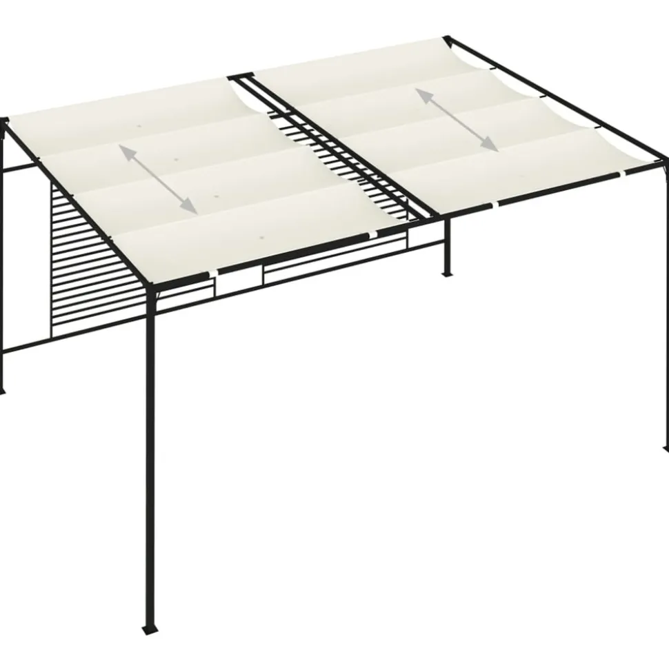 VIDAXL - Belvédère avec auvent rétractable 3x4x2,3 m crème 180 g/m²