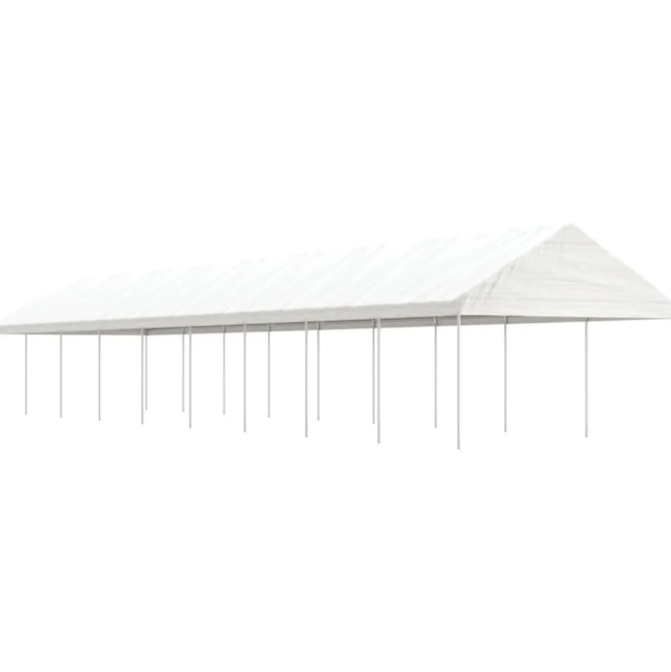 VIDAXL - Belvédère avec toit blanc 20,07x4,08x3,22 m polyéthylène