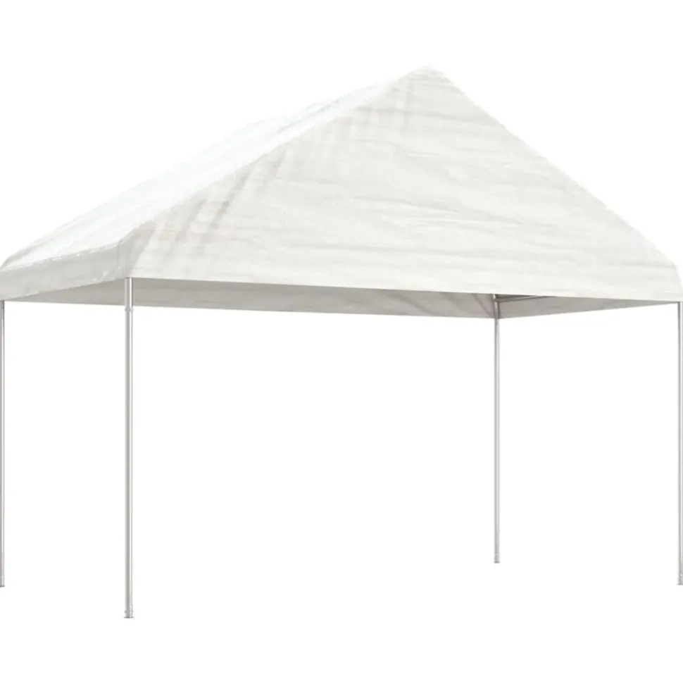 VIDAXL - Belvédère avec toit blanc 20,07x4,08x3,22 m polyéthylène