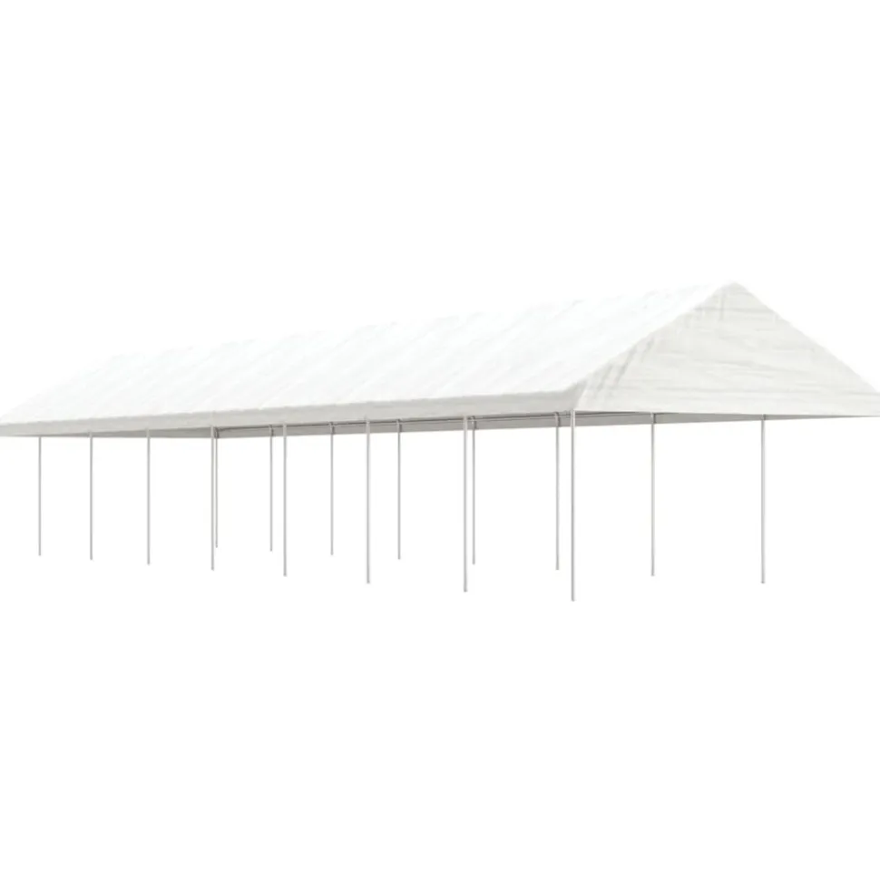 VIDAXL - Belvédère avec toit blanc 17,84x4,08x3,22 m polyéthylène