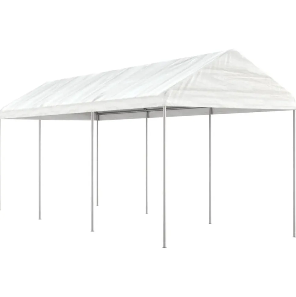 VIDAXL - Belvédère avec toit blanc 6,69x2,28x2,69 m polyéthylène