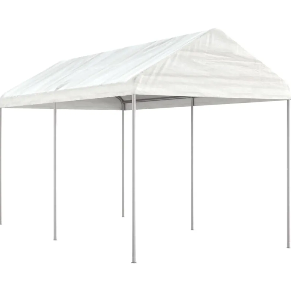 VIDAXL - Belvédère avec toit blanc 4,46x2,28x2,69 m polyéthylène