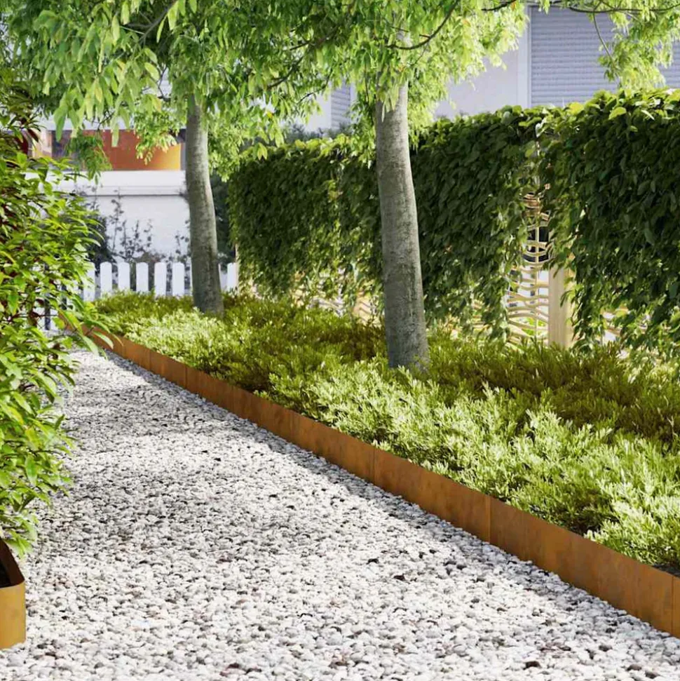 VIDAXL - Bordures de pelouse 50 pcs marron 100 x 0.5 x 20 cm